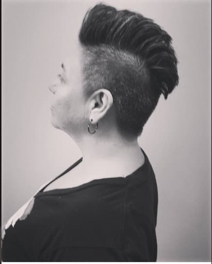 Textured mohawk, black and white
